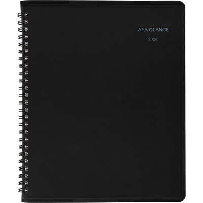 2026 AT-A-GLANCE QuickNotes 7" x 8.75" Monthly Planner, Faux Leather Cover, Black (76-08-05-26)