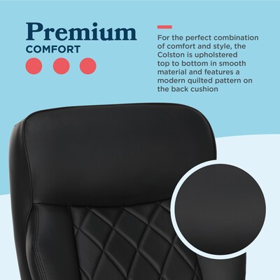 La-Z-Boy Colston Ergonomic Vegan Leather Swivel Executive Chair, Black (60120-BLK)