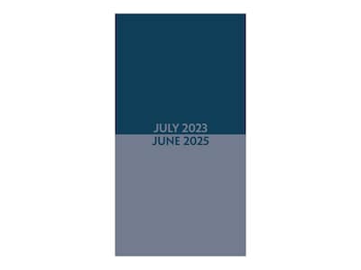 2023-2025 Willow Creek Blue Duotone 3.5" x 6.5" Academic Monthly Planner, Paperboard Cover, Blue/Gray (37591)