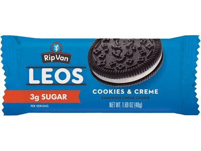 Rip Van Leos Cookies & Cream Sandwich Cookies, 1.69 oz., 10 Packs/Box (0009)