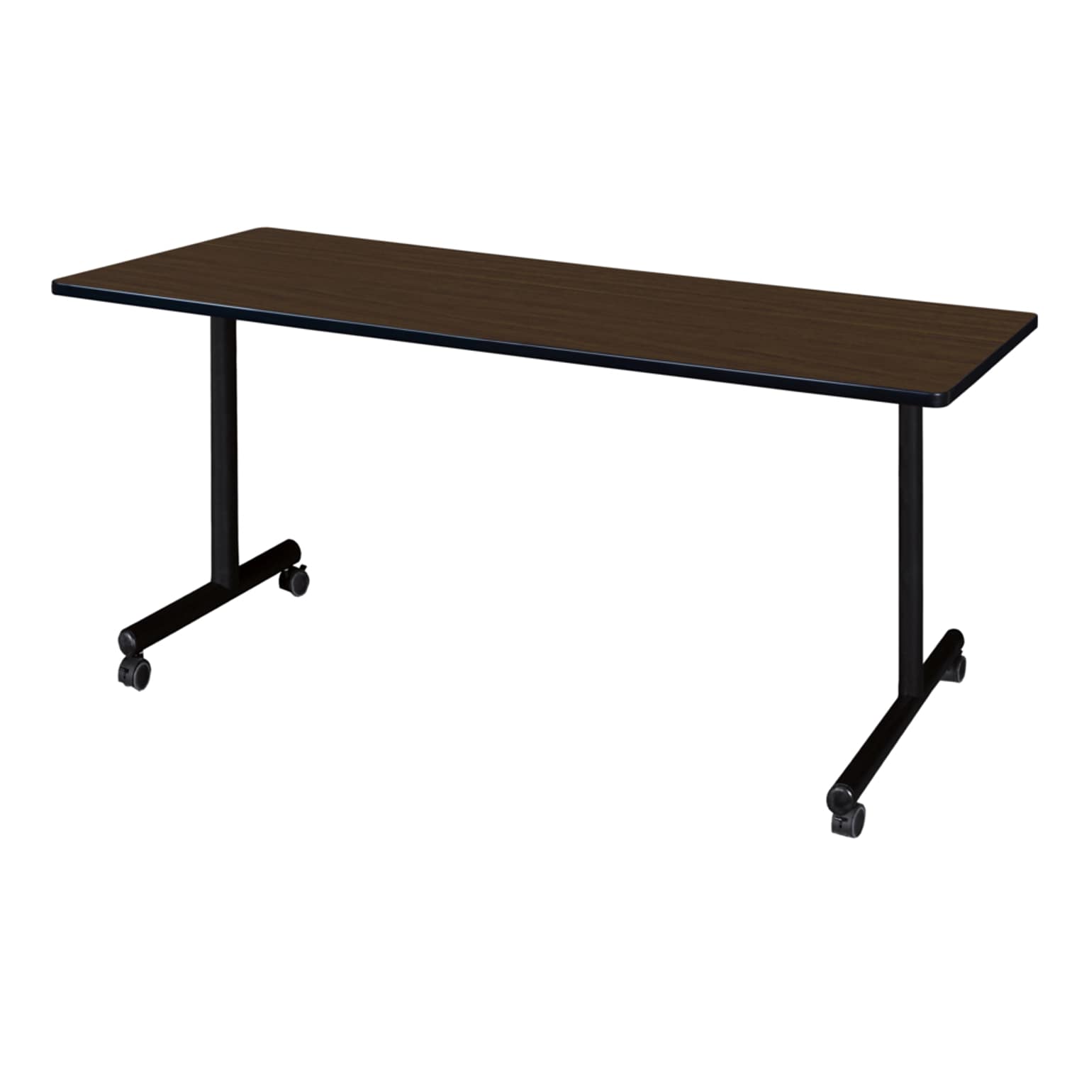 Regency Kobe Mobile T-Base Training Seminar Table, 60 x 30, Neo Walnut (MKTRCC6030NW)