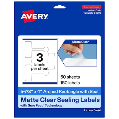 Avery Laser/Inkjet Multipurpose Labels, 5-7/8 x 4, Clear, 150 Labels/Box (19479370766)