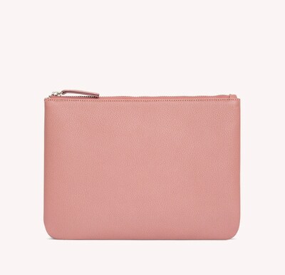 Vegan Leather Zip Pouch - Woodrose