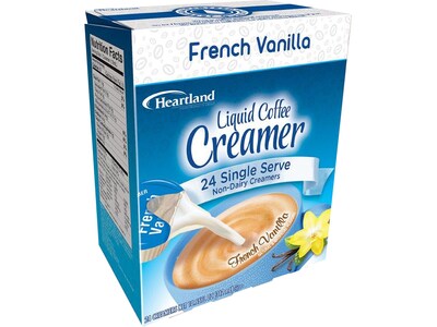 Heartland French Vanilla Dairy-Free Liquid Coffee Creamer, 0.37 oz., 24/Box, 6 Boxes/Carton (FLB157B