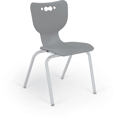 MooreCo 18 Hierarchy Student Chair with 4 Legs, Grey/Platinum Base (703673561952)