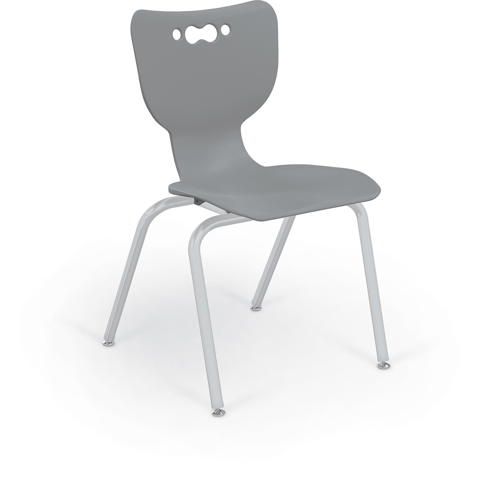 MooreCo 18 Hierarchy Student Chair with 4 Legs, Grey/Platinum Base (703673561952)
