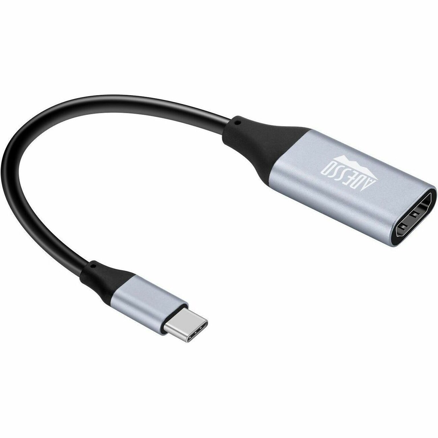Adesso CyberHub 5010 USB-C To HDMI Audio/Video Adapter, Male to Female, Black/Silver (AUH-5010)