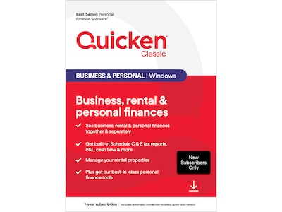 Quicken Classic Business & Personal for 1 User, Windows/Android/iOS, Download (170478)