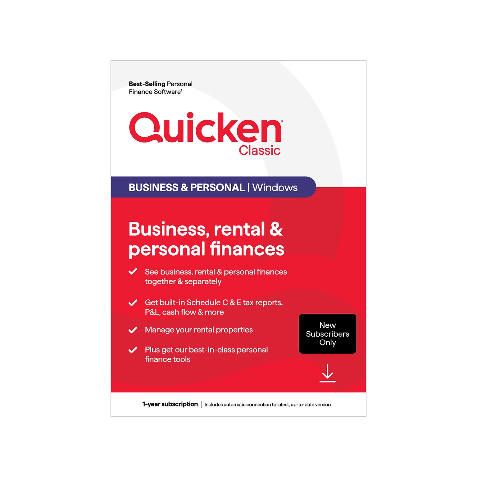 Quicken Classic Business & Personal for New Subscribers Only, 1 User, Windows/Android/iOS, Download (170478)