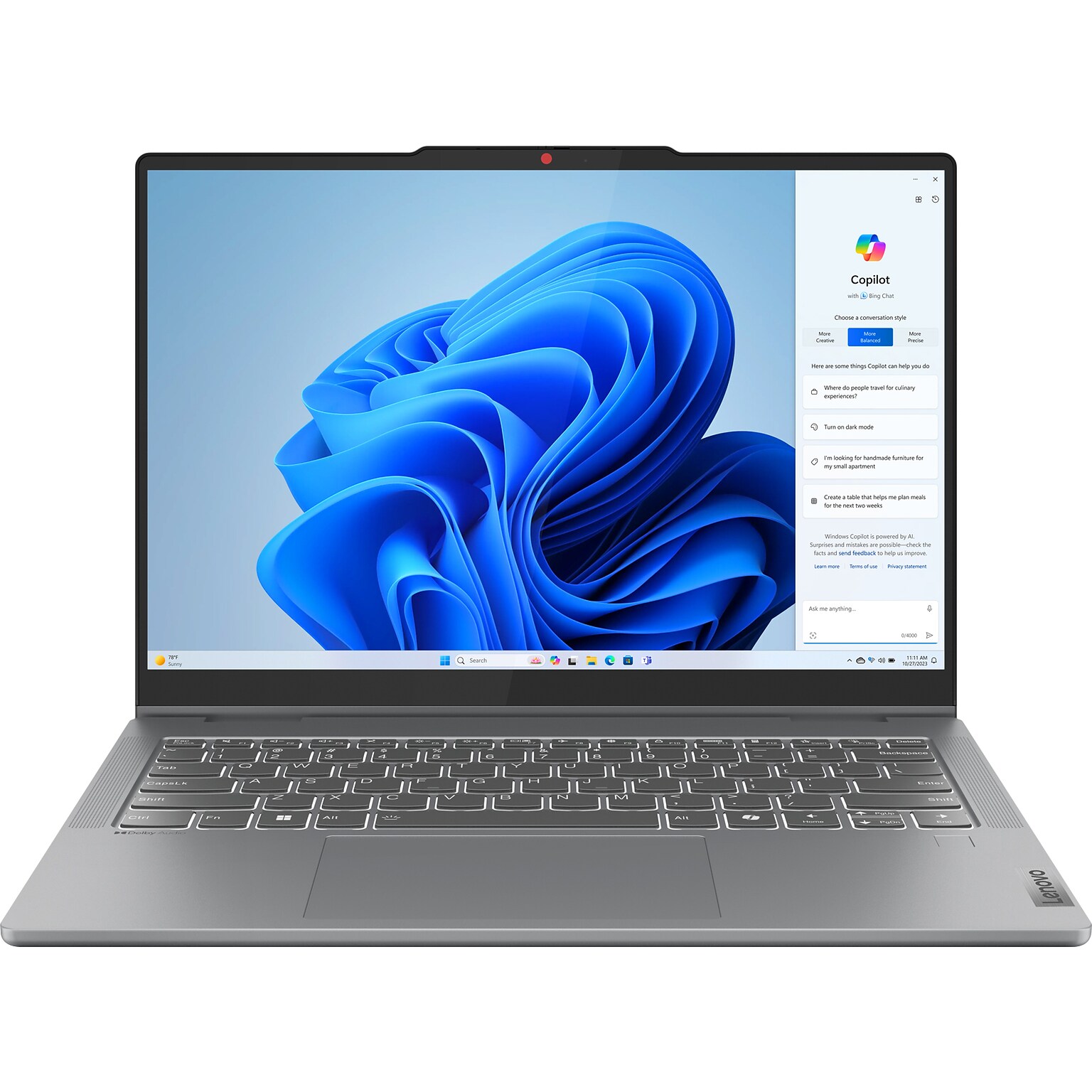 Lenovo IdeaPad 5 14 2-in-1 Touch-Screen Laptop, Intel Core 5-120U, 8GB RAM, 256GB SSD, 19 hrs. Battery Life, Windows 11