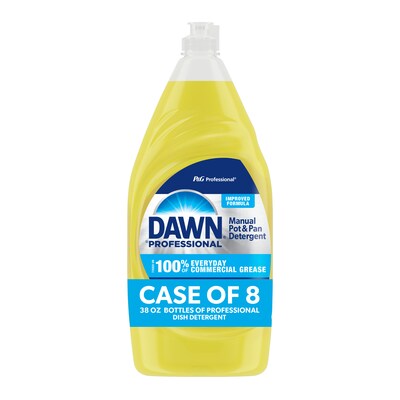 Dawn Professional Liquid Dish Soap, Lemon, 38 oz., 8/Carton (45113)