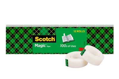 Scotch Magic Tape Refill, 1 Core, 0.75 x 22.2 yds, Clear, 6/Pack