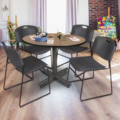 Regency Kobe 48 Round X-Base Breakroom Table, Noble Oak (TKB48RNDNO)