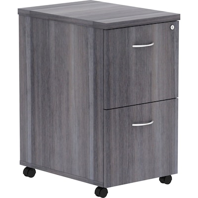 Lorell Essentials 2-Drawer Mobile Vertical File Cabinet, Letter/Legal Size, Lockable, 28.3H x 16W x 22D, Weathered Charcoal