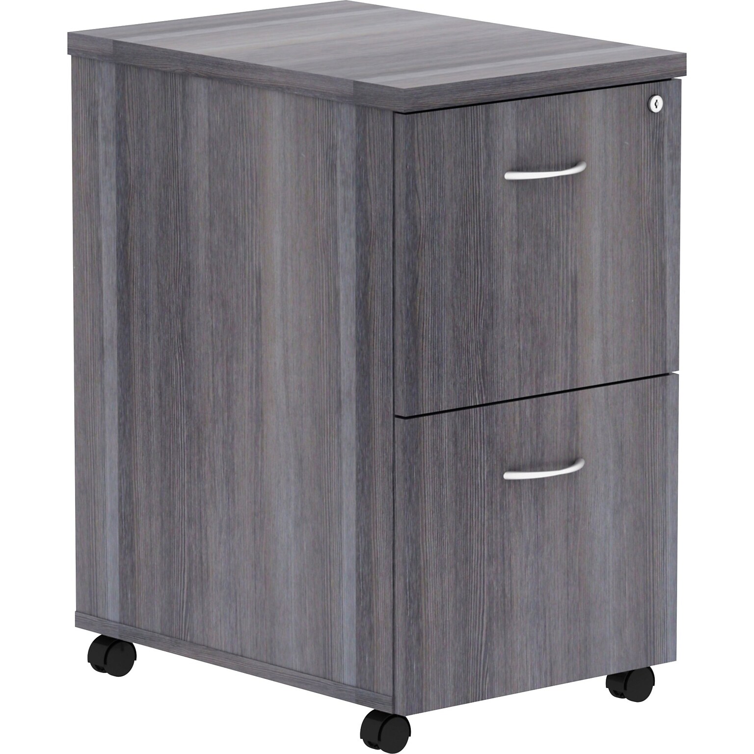 Lorell Essentials 2-Drawer Mobile Vertical File Cabinet, Letter/Legal Size, Lockable, 28.3H x 16W x 22D, Weathered Charcoal