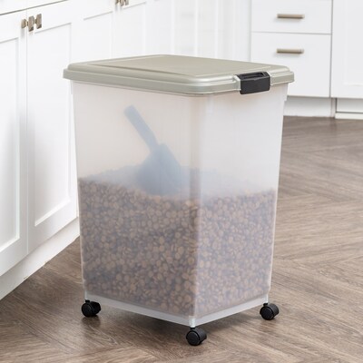 Iris 69 Quart Storage Container with Lid, Plastic, Gray (301046)