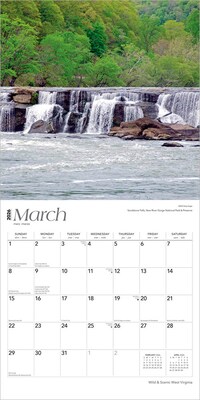 2026 BrownTrout West Virginia Wild & Scenic 12" x 12" Monthly Wall Calendar (9798330706297)