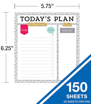 Carson-Dellosa Todays Plan Notepad Set, Multicolored (145399)