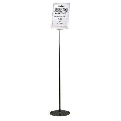 Durable INFOBASE Sign Holder, 8.5 x 11, Freestanding, Vertical/Horizontal, Front Loading, Anthraci