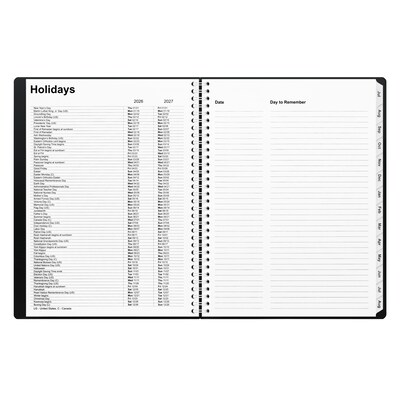2026–2027 Staples 8" x 11" Academic Weekly and Monthly Appointment Book, Black (ST25499-27)