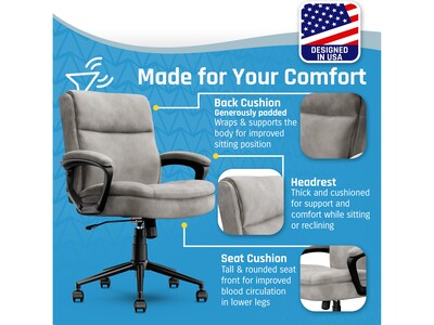Click365 Transform 2.0 Ergonomic Fabric Swivel Desk Chair, Gray (CCHR10007D)