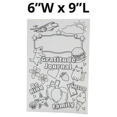 S&S Color-Your-Own Gratitude Guided Journal, 6" x 9", White, 100 Pages, 12/Pack (PE224612)