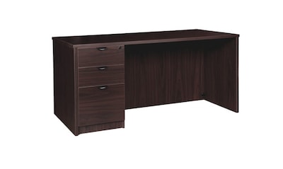 Lorell Prominence 2.0 Left-Pedestal Desk, 30D x 60W x 29H, Espresso (LLRPD3060LSPES)