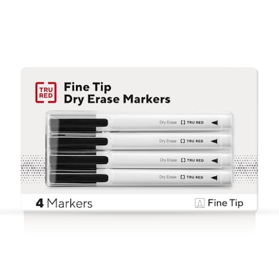 Expo Dry Erase Markers, Fine Tip, Black - 4 pack