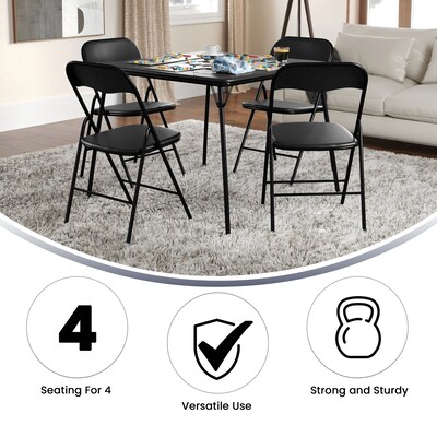 Flash Furniture Madison Folding Table Set, 33.5" x 33.5", Black (JB1)