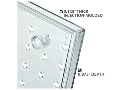 Azar 24" x 24" Pegboard 7-Pocket Wall Brochure Holder, Clear, Each (700675)