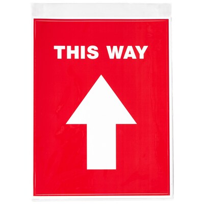 Avery Directional This Way Preprinted Floor Decals, 8 x 10.5, Red/White, 5/Pack (83091)