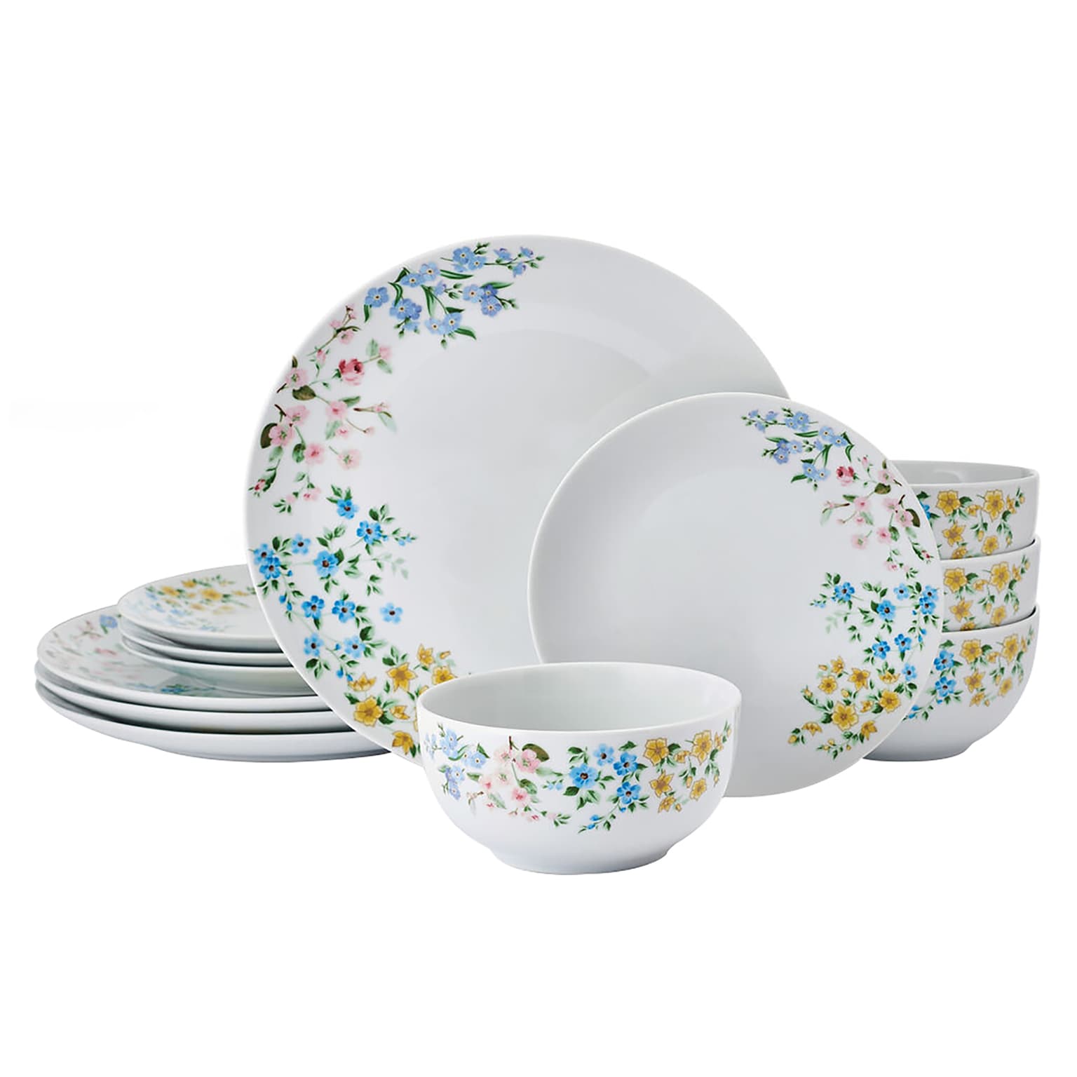 Studio Nova Porcelain Dinnerware Set, Fiona Floral, 12 Piece (TAP5323459)