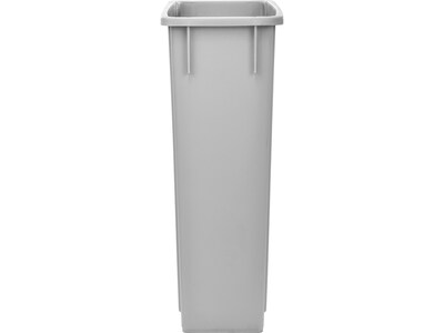 Alpine Industries Plastic Trash Can with Dolly, 23-Gallon, Gray, 3/Pack (ALP477-GRY-3PKD)