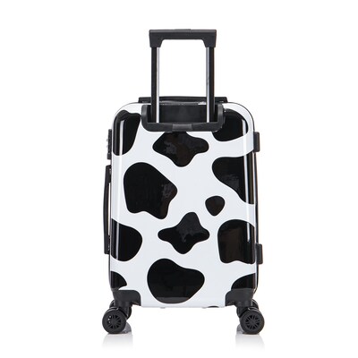 InUSA Prints 22.88" Hardside Suitcase, 4-Wheeled Spinner, TSA Checkpoint Friendly, Cow Animal Print (IUAPC00S-COW)