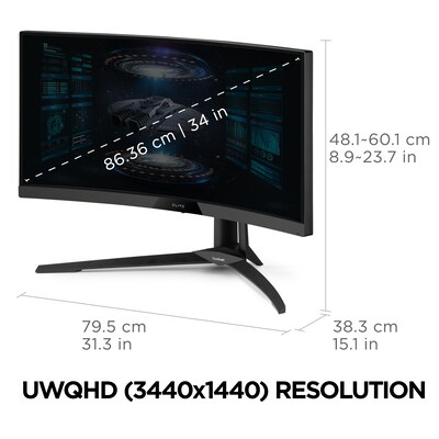 ViewSonic ELITE 34" Curved 165 Hz LED Gaming Monitor, Black (XG340C-2K)