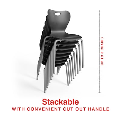Staples Polypropylene 18" Student Chair, Black, 4/Box (ST63540)