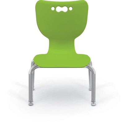 MooreCo 10" Hierarchy Student Chair with 4 Legs, Green/Chrome Base (703673561709)