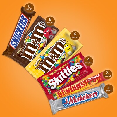 Mars Variety Pack M&M'S, SNICKERS, TWIX & 3 MUSKETEERS Milk Chocolate Pieces, 48 oz., 30 (220-00084)