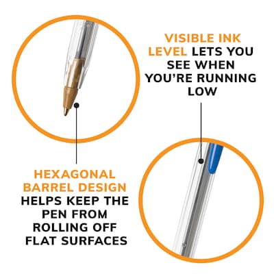 BIC Cristal Ballpoint Pens, Medium Point, Blue Ink, Dozen (MS11-BLU)