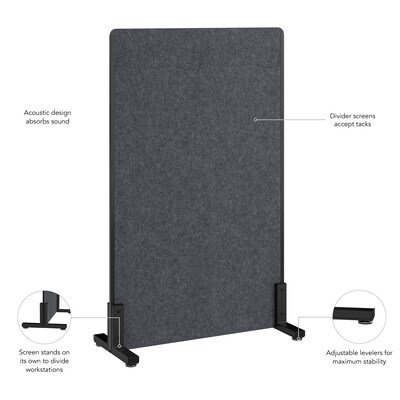 Bush Business Furniture Fabric Freestanding Privacy Panel, 55"H x 34"W, Cool Charcoal (PSP134CL-03)