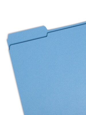 Smead File Folder, Reinforced 1/3-Cut Tab, Letter Size, Blue, 100/Box (12034)