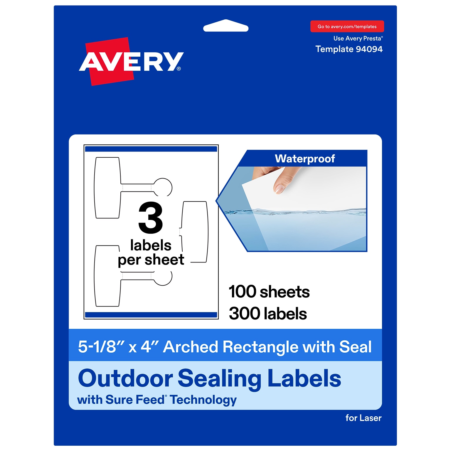 Avery Laser Multipurpose Labels, 5-1/8 x 4, 300 Labels/Box (19479370743)