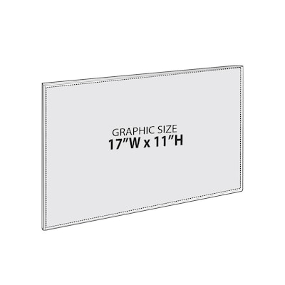 Azar 17 x 11 Sign Holder, Horizontal, Wall Mounted, Clear, Acrylic, 10/Pack (129937)