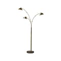 Adesso Bolton 77 Antique Brass Arc Floor Lamp with 3 Dome Shades (4309-21)