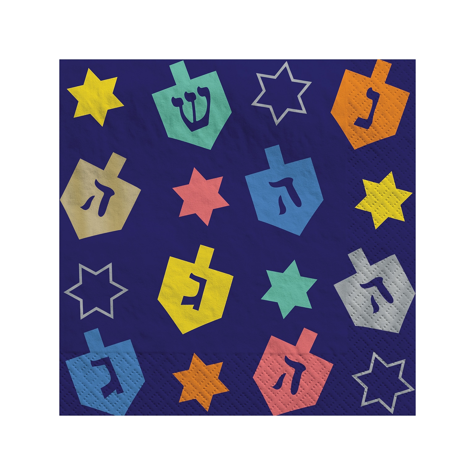 Amscan Hanukkah Joy Beverage Napkin, Multicolor, 40/Pack, 3 Packs/Carton (702903)