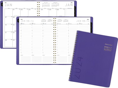 2024 AT-A-GLANCE Contemporary 8.25" x 11" Weekly & Monthly Planner, Purple (70940X-14-24)