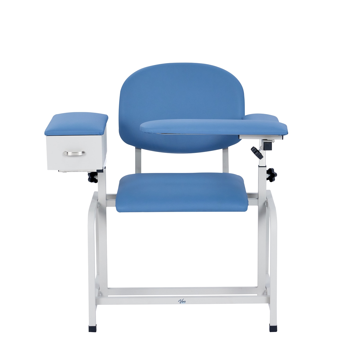 Viva Comfort Adjustable Bariatric Phlebotomy Blood Drawing Chair, 500 lbs. Capacity, Blue (ADI997-01D-BLU-MK)