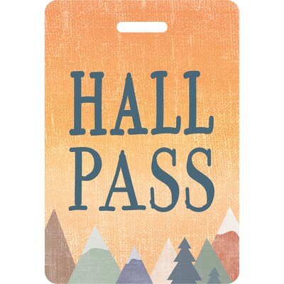Teacher Created Resources Moving Mountains Hall Pass with Lanyard, 4/Pack, 3 Packs (TCR20321-3)