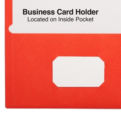 Staples Smooth 2-Pocket Paper Folder, Orange, 25/Box (27535-CC)