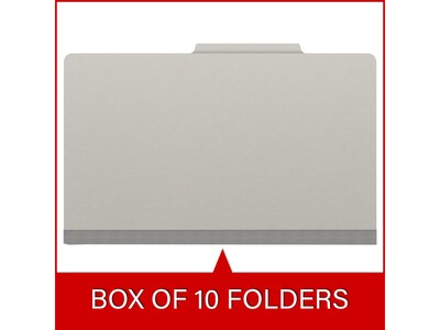 Medical Arts Press Pressboard Classification Folder, 1 Divider, 2" Expansion, Legal Size, Gray, 10/Box (DV-T52-14-3GRY)
